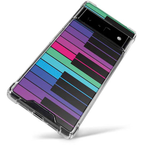 Color Piano Keys Google Pixel 6 Clear Case